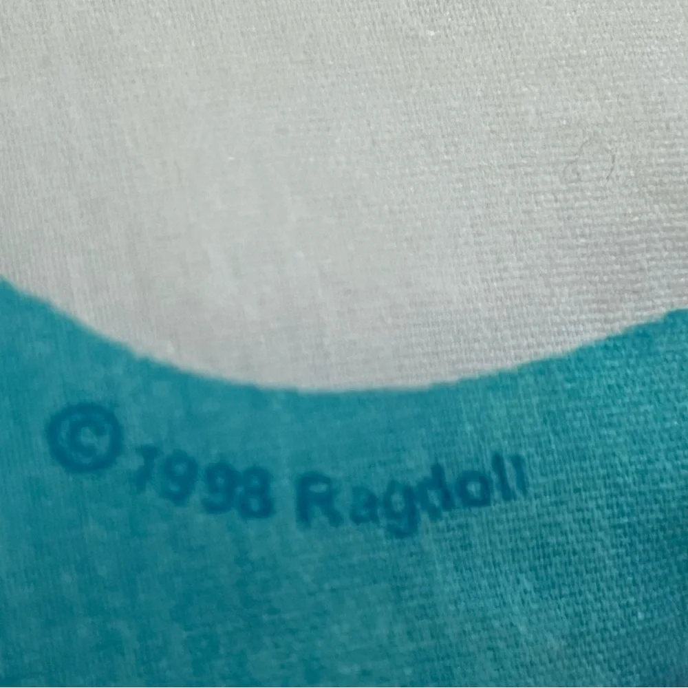 Vtg Ragdoll Teletubbies Theme Comforter made in USA bright colorful 2-sided bed